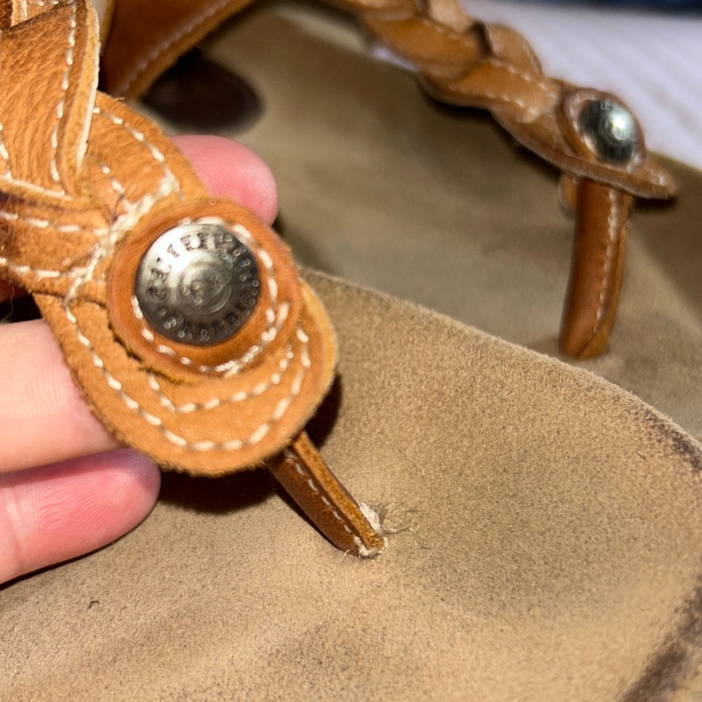 Freebird Athena Size 7 Leather Braided Thong Sandals - Picture 2 of 10